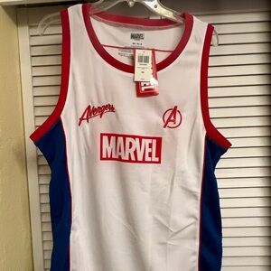 Marvel Avengers Tank Jersey Red White and Blue Sz M BNWT